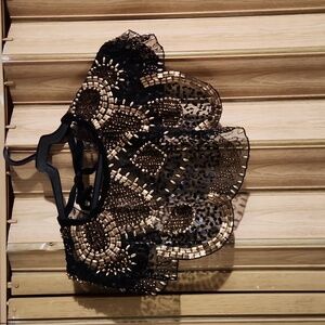 Black and Gold Sequined Shawl